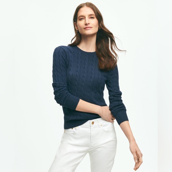 Brooks Brothers Sweaters - ✨ BROOKS BROTHERS ✨ Supima Cotton Cable Crewneck Sweater.